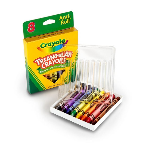 Crayones triangulares. Caja c/8 Crayones