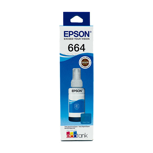 Botella de tinta cyan T664 Epson