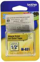 Cinta Rotuladora Brother Negro s/Dorado M-831.