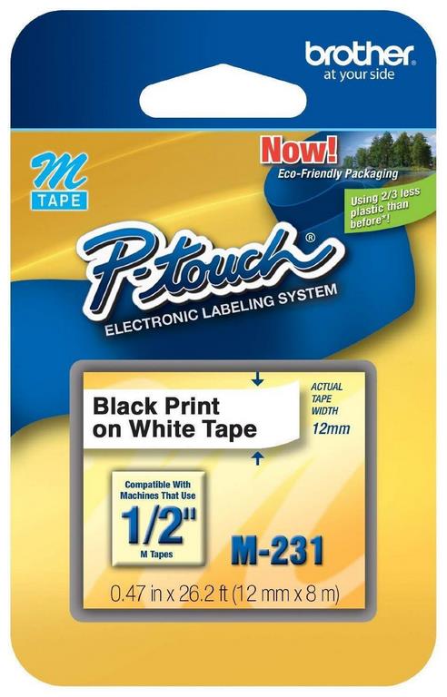 Cinta Rotuladora Brother Negro s/Blanco M-231
