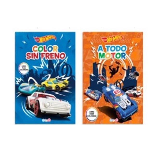 Libro colorear hot wheels