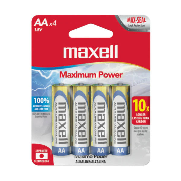 Batería alcanila AA 4 unidades Maxell