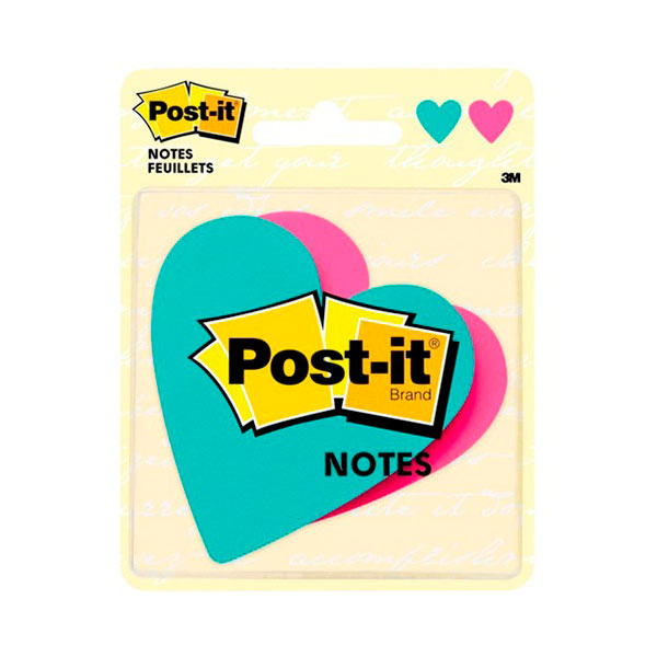 Nota adhesiva corazòn 2.6x2.6"