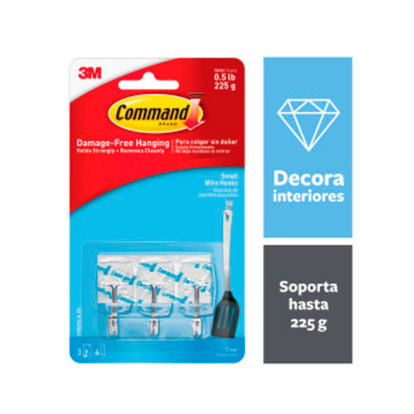 Gancho adhesivo clear pequeño Command