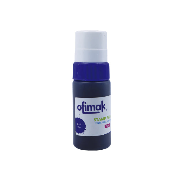 Tinta azul para sello 50ml Ofimak.