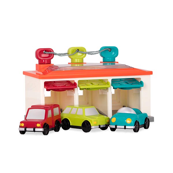 Garage infantil con 3 vehículos