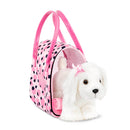 Peluche maltese con bolso transportador
