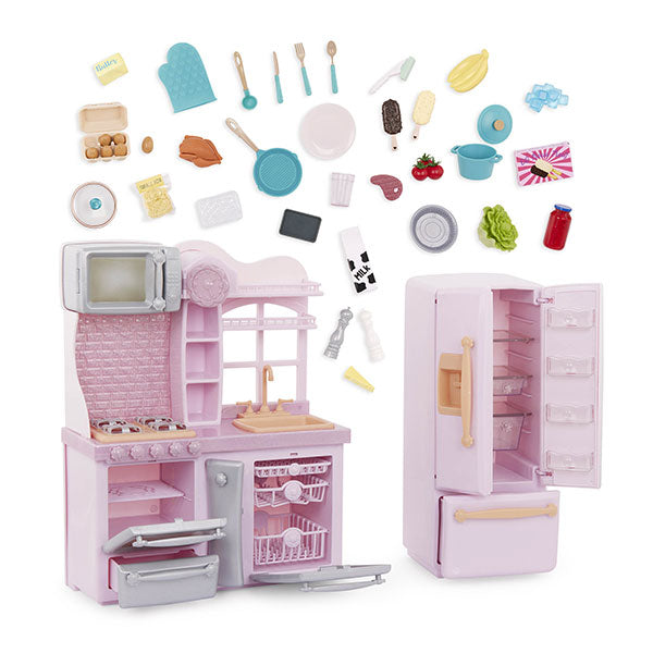 Cocina gourmet rosa claro para muñecas Our Generation