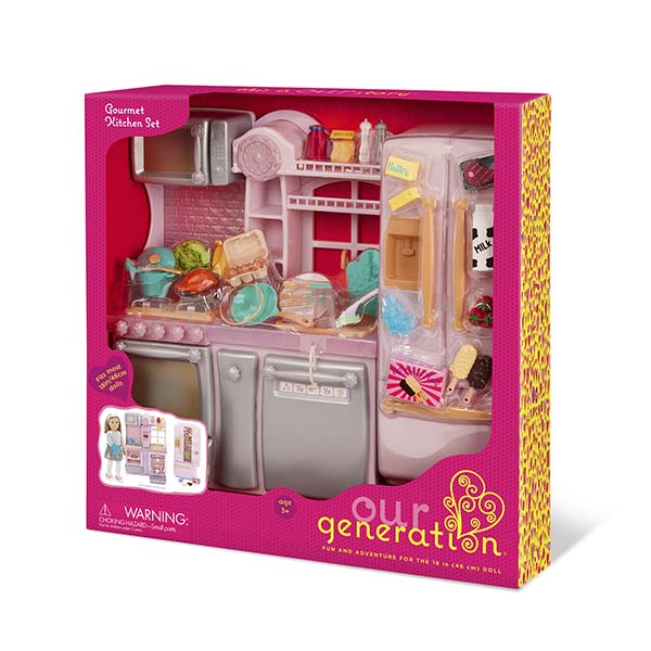 Cocina gourmet rosa claro para muñecas Our Generation