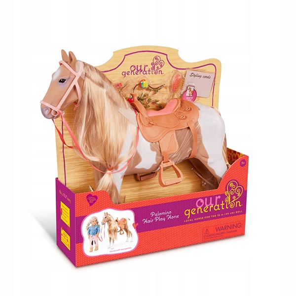 Caballo palomino con accesorios 50cm Our Generation