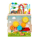 Cubo de actividades de granja de madera Battat