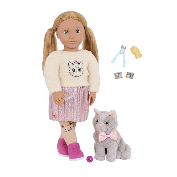 Muñeca con mascota Our Generation Sheela y Samy