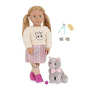 Muñeca con mascota Our Generation Sheela y Samy