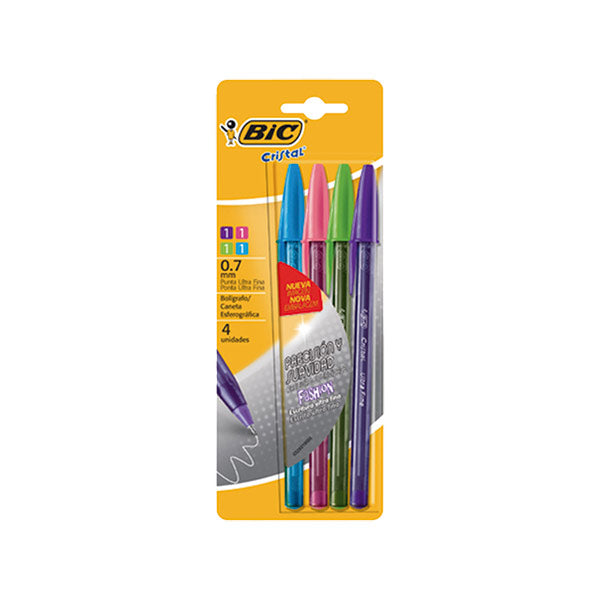 Bolígrafo cristal precision surtido 4 unidades