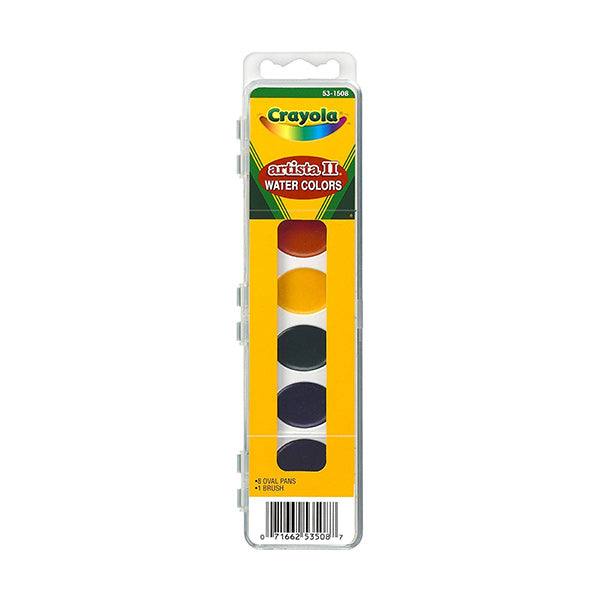 Acuarelas lavables con pincel de plástico. Blister