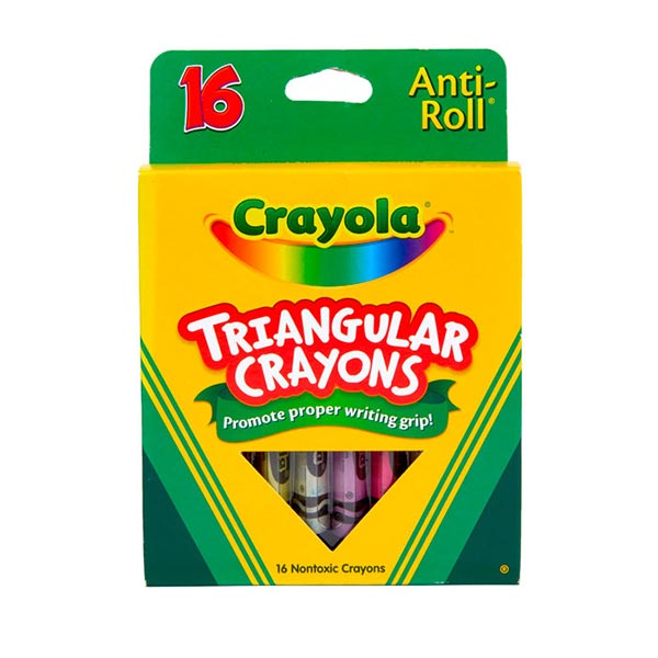 Crayones triangulares. Caja c/16 Crayones