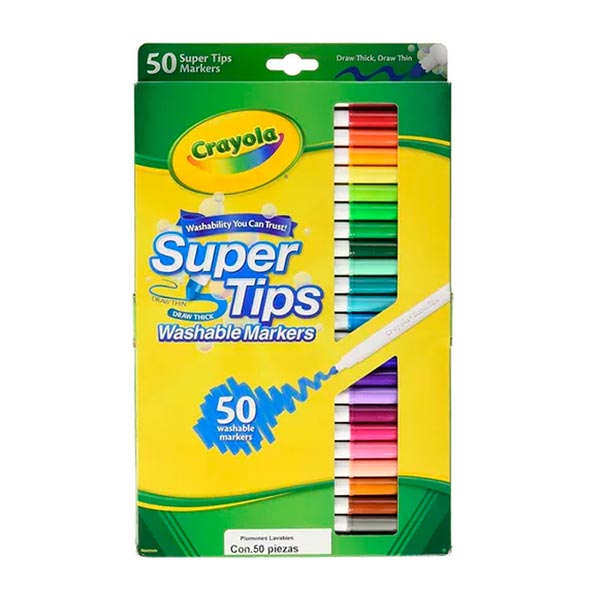 Marcadores lavables Super Tips fino 50 unidades