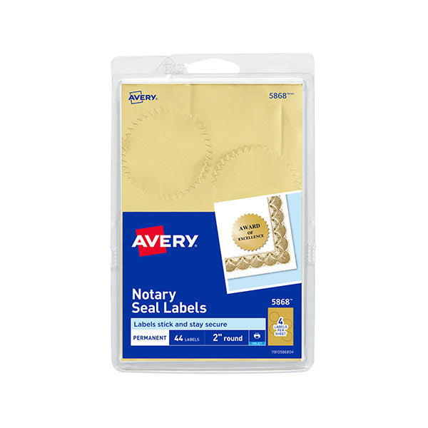 Sellos notariales 2" 44 unidades Avery.