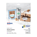 Etiqueta ovalada 1-1/2" x 2-1/2" 90 unidades.