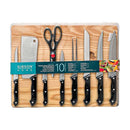 Set de cuchillos y tabla 10 piezas Gibson