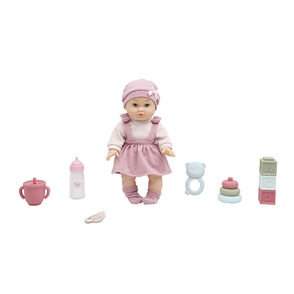 Muñeca 14" set de jugar y cuidar