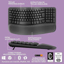 Logitech Teclado inalámbrico Wave Keys Grafito