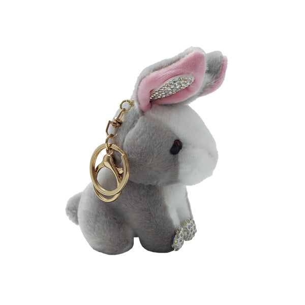 Llavero Conejo Gris Peluche