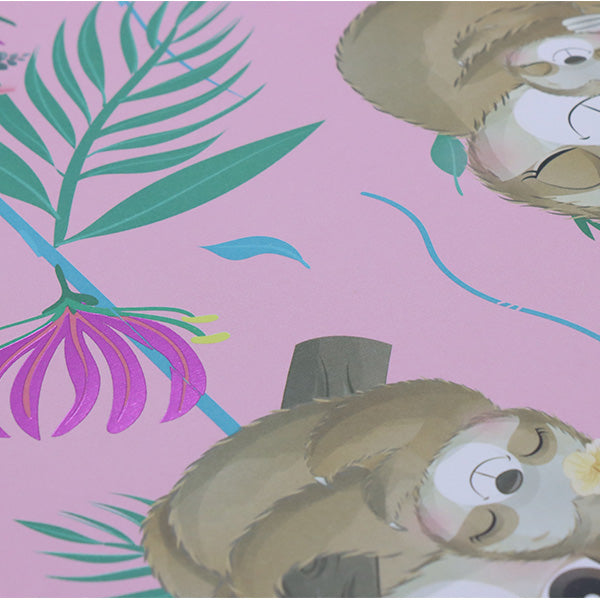 Cartulina tamaño carta 5u estampada metal bebe Perezoso Primavera.