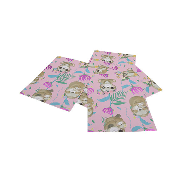 Cartulina tamaño carta 5u estampada metal bebe Perezoso Primavera.