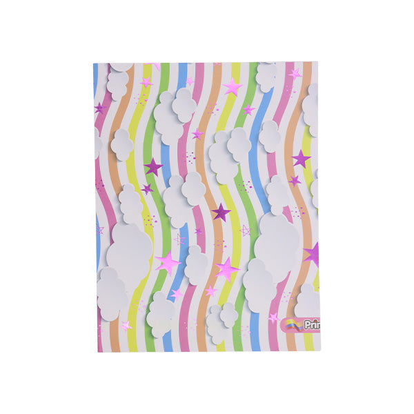 Cartulina tamaño carta 5u estampada metal Nubes ondas Primavera.