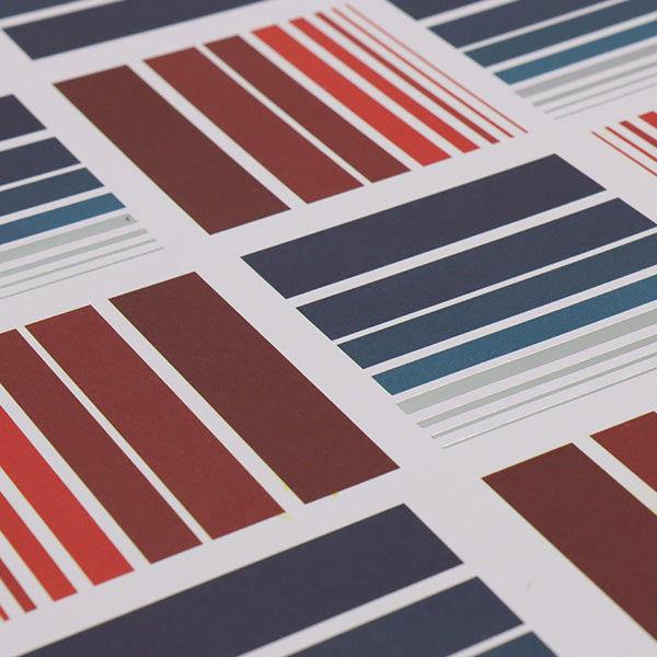 Cartulina tamaño carta 5u estampada metal cuadros rojo y azul Primavera.