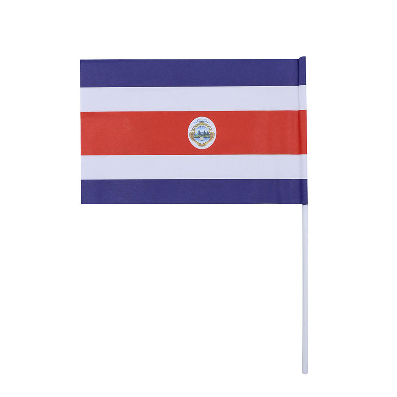 Bandera Costa Rica de papel con asta 3uds