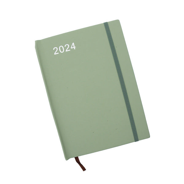 Agenda diaria 2024 color verde con liga