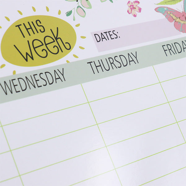 Calendario semanal magnético reutilizable