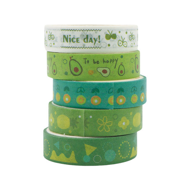 Cinta washi tape 5 piezas