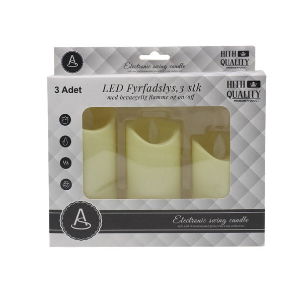 Set de 3 velas led