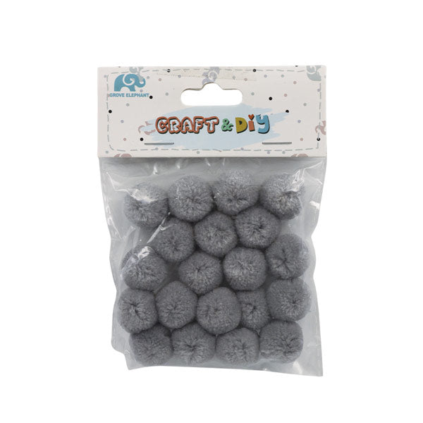 Pompones pequeño color gris