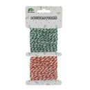 Cinta cordón decorativo rojo con verde