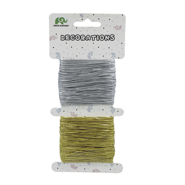 Cinta hilo decorativo dorado con plata