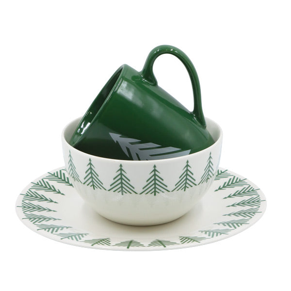 Vajilla navidad verde 12pzs