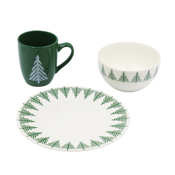 Vajilla navidad verde 12pzs