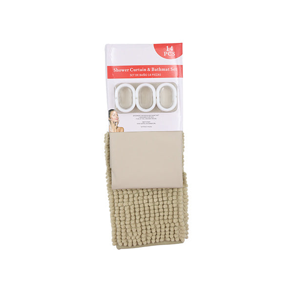 Cortina para baño beige