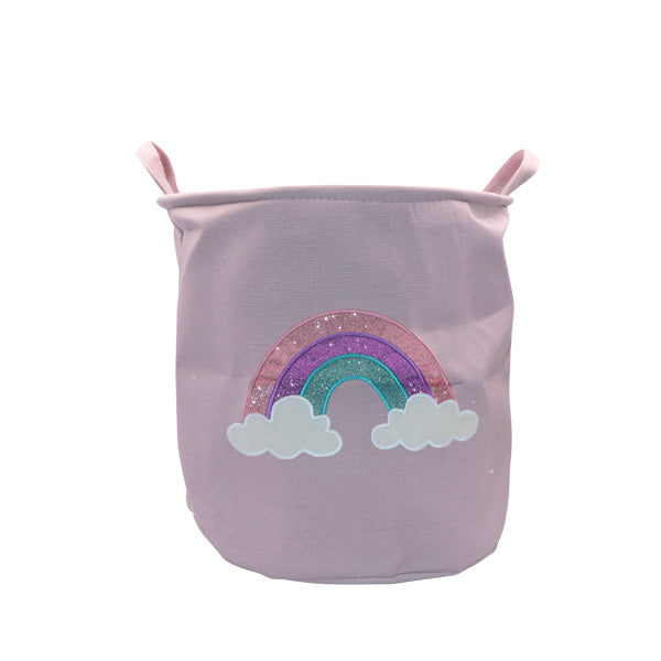 Canasta para ropa arcoiris rosa