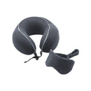 Cojín para cuello con antifaz gris