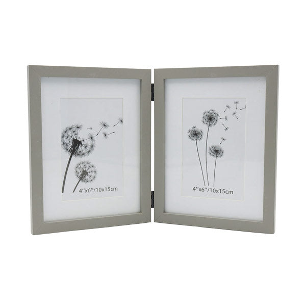 Portarretrato doble 6x8 gris