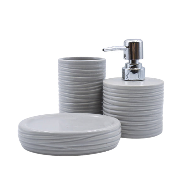 Set para baño 3 piezas gris