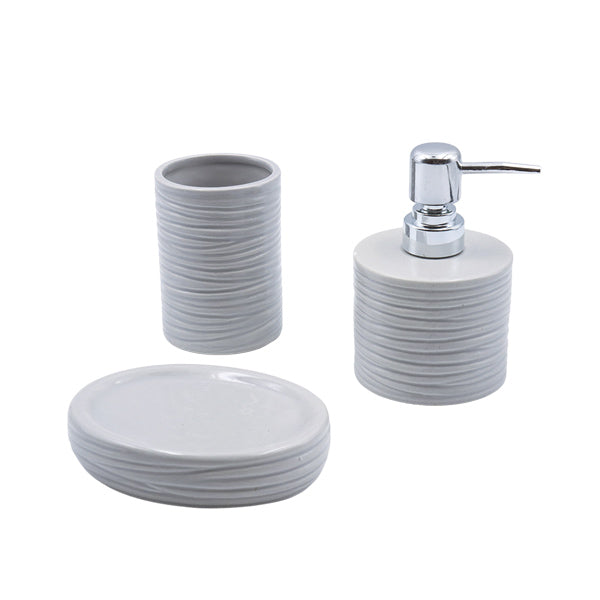 Set para baño 3 piezas gris