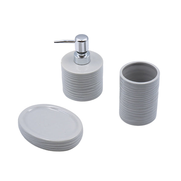 Set para baño 3 piezas gris