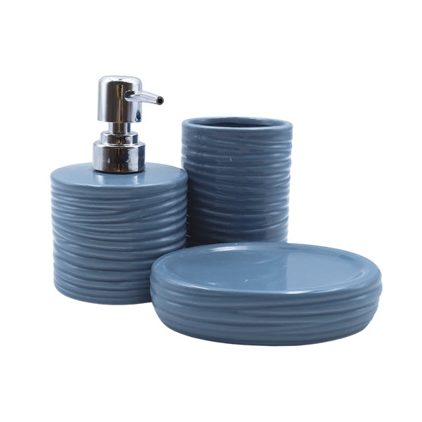 Set para baño 3 piezas azul