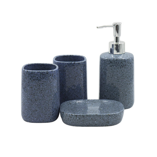 Set para baño 4 piezas azul